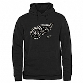 Men's Detroit Red Wings Black Rink Warrior Pullover Hoodie,baseball caps,new era cap wholesale,wholesale hats